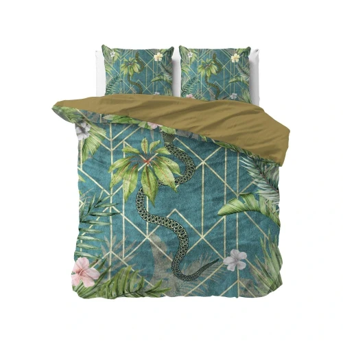 240x220 PALM WOOD zielony mix kpl pościeli