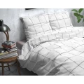 240x220 DEEP CHECK biały kpl pościeli flanela