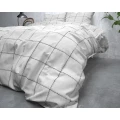 240x220 DEEP CHECK biały kpl pościeli flanela
