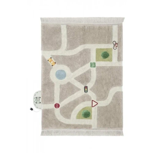 ECO CITY 120x170 dywan bawełniany do zabawy mapa miasta 