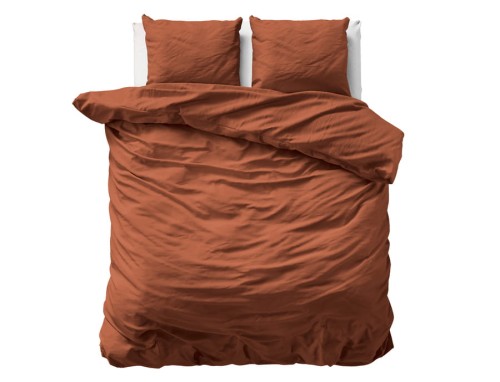 200x200/220 UNI SATIN kpl pościeli bawełna satynowa brąz