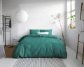 UNI SATIN kpl pościeli bawełna satynowa ciemna zieleń 140x200/220