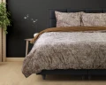 240x220 ARIA brąz kpl pościeli drukowany aksamit i bawełna