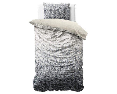 140x220 EMMA antracyt kpl pościeli drukowany aksamit i bawełna