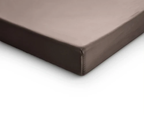 180x200 prześcieradło dzielone brąz na materac nawierzchniowy satyna bawełniana