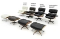 LOUNGE HM PREMIUM SZEROKI  fotel biały z elementami z drewna orzech