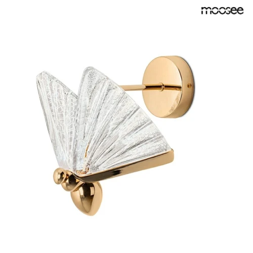 BUTTERFLY M złota lampa ścienna kinkiet