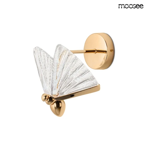 BUTTERFLY S złota lampa ścienna kinkiet
