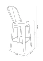 TOWER BIG BACK 66 (Paris) metalowe Krzesło barowe k