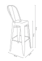 TOWER BIG BACK 76  (Paris) metalowe krzesło barowe 