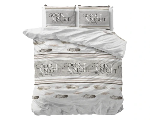 200x220 GOOD NIGHT biały  mix bawełny  kpl pościeli