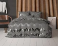 240x220 WAVE kpl pościeli mikrofibra  z foliowym nadrukiem szary
