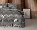 240x220 WAVE kpl pościeli mikrofibra  z foliowym nadrukiem szary