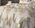 200x220 LEAVES kpl pościeli mikrofibra  z foliowym nadrukiem biały