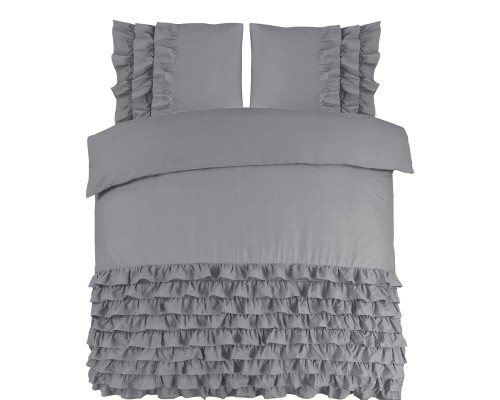 200x220 CYPRUS szary  kpl pościeli bawełna