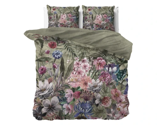 240x220 AURELIE zielony  kpl pościeli bawełna satynowa