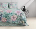 240x220 FLORE niebieski  kpl pościeli bawełna