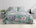 240x220 FLORE niebieski  kpl pościeli bawełna