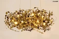 MONETE 80 metalowa lampa wisząca k. złoty
