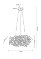 MONETE 60 metalowa lampa wisząca k. srebrny