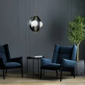 NELA 40 cm czarno-złota lampa wisząca (1137 )