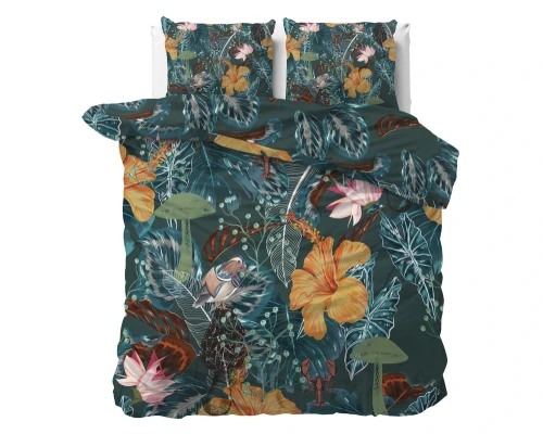 240x220 CALANTHE zielony satyna baw. kpl pościeli