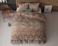 140x200/220 BERNA brąz  kpl pościeli mix