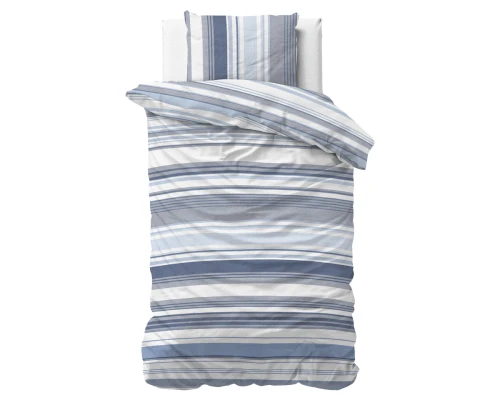 140x200/220 STRIPY niebieski  kpl pościeli mix
