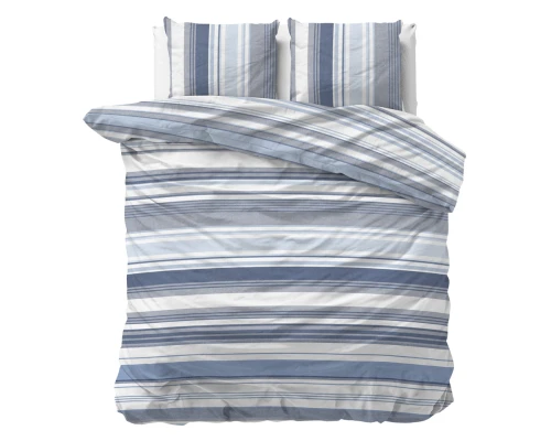 200x200/220 STRIPY niebieski  kpl pościeli mix