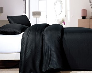 Kpl 200x220 SATIN POINT czarna mikroperkal 