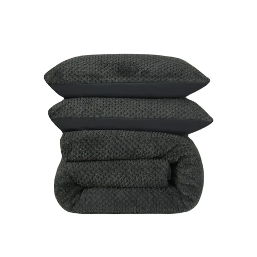 240x220 FUR TEDDY antracyt kpl pościeli z mikrofibry