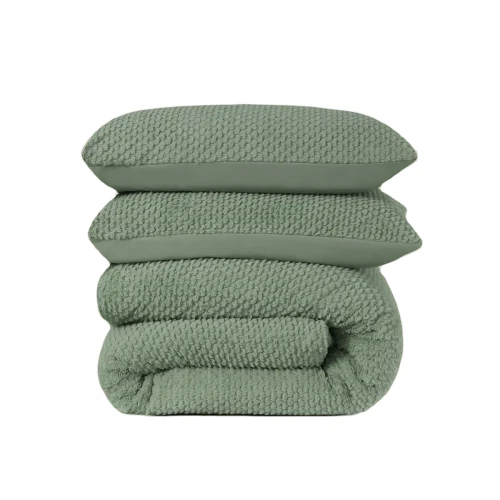 240x220 FUR TEDDY zielony kpl pościeli z mikrofibry