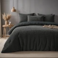140x220 CHECK TEDDY antracyt kpl pościeli z mikrofibry 