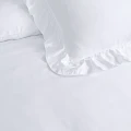 240x200/220 RUFFLES biały mikroperkal kpl pościeli