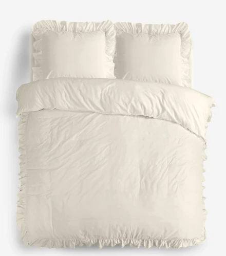 140x200/220 RUFFLES krem mikroperkal kpl pościeli