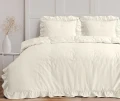 140x200/220 RUFFLES krem mikroperkal kpl pościeli