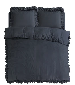 200x200/220 RUFFLES antracyt mikroperkal kpl pościeli