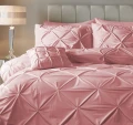 200x200/220 VELVET PINTUCK róż aksamit kpl pościeli