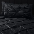 140x200/220 VELVET PINTUCK czarny aksamit kpl pościeli