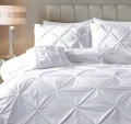 240x200/220 VELVET PINTUCK biały aksamit kpl pościeli