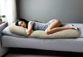 140x20 poduszka  do spania dla kobiet w ciąży bodypillow  krem