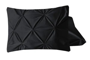60x70 VELVET PINTUCK 2pack czarne poszewki na poduszkę