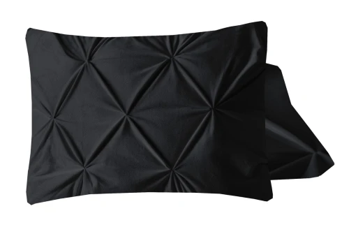 60x70 VELVET PINTUCK 2pack czarne poszewki na poduszkę
