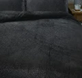 200x200/220 GLAMOUR FLANEL DECO czarny  kpl pościeli teddy