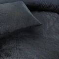 140x200/220 GLAMOUR FLANEL DECO czarny  kpl pościeli teddy