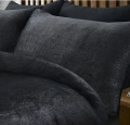 240x200/220 GLAMOUR FLANEL DECO czarny  kpl pościeli teddy