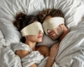 DEEPSLEEP maska do spania - beż - JEDWAB