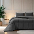 140x200 LAZY kołdra z welwetu antracyt