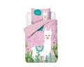 140x200/220 HOLA LAMA róż kpl pościeli mikrofibra