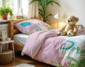 140x200/220 HOLA LAMA róż kpl pościeli mikrofibra